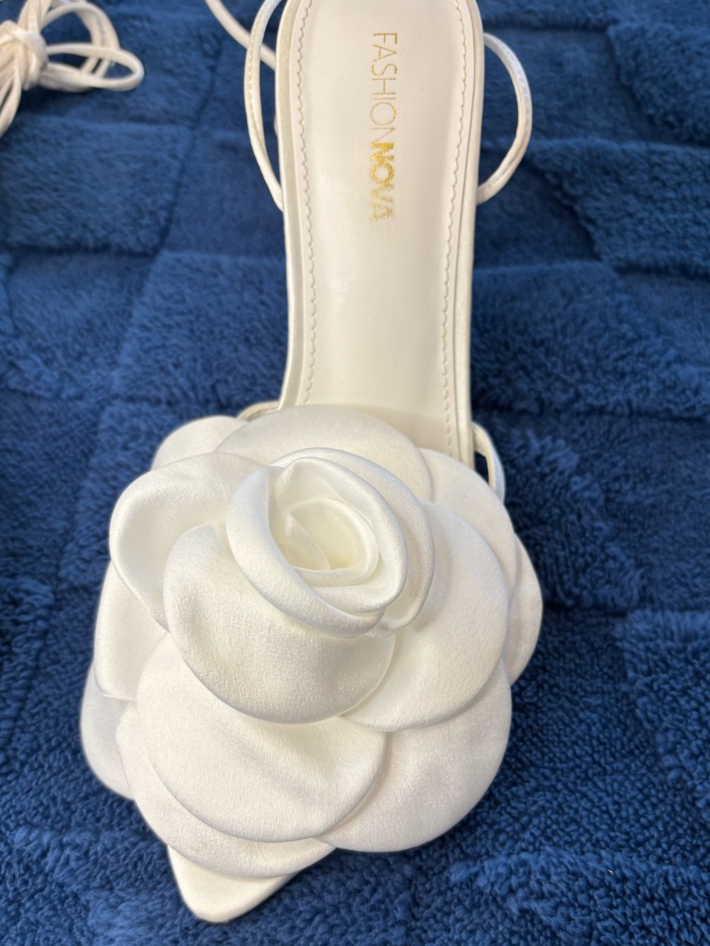 Fashion Nova White Love is Blooming Flower Heeled Sandals - Picture 2 of 11